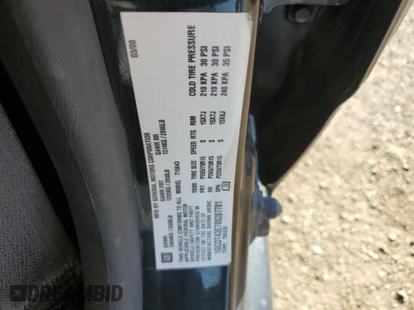 ✅ 2008 Chevrolet Colorado 2LT • VIN: 1GCDT43E788207781 • Lot: 89511645. Listed on Copart with 216,948 mi. Free auction sales archive from the USA and detailed vehicle history report at DreamBid. Image 12.