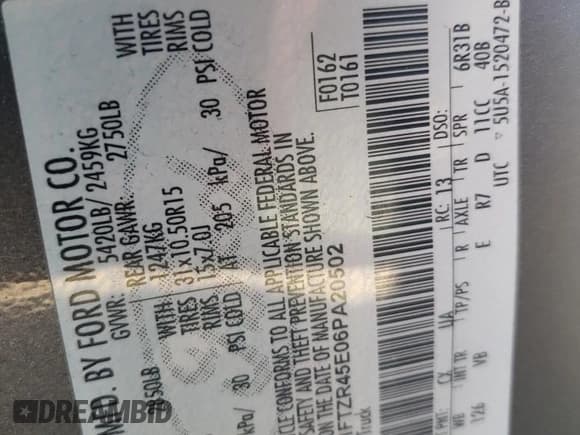 ✅ 2006 Ford Ranger XLT • VIN: 1FTZR45E06PA20502 • Lot: 54556925. Listed on Copart with 354,601 mi. Free auction sales archive from the USA and detailed vehicle history report at DreamBid. Image 12.