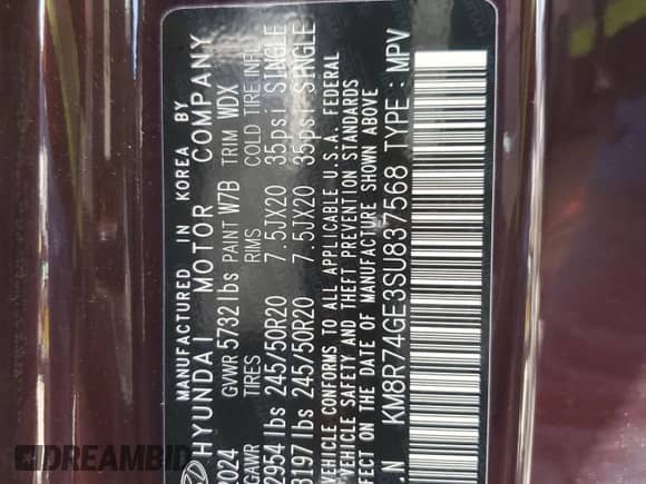 2025 Hyundai Palisade Calligraphy z VIN KM8R74GE3SU837568, wystawiony jako Copart lot #53515885 z przebiegiem 6 465 mil mil oraz Szkoda całkowita • Salvage title. Historia ofert i sprzedaży dostępna na DreamBid. Obrazek 15.