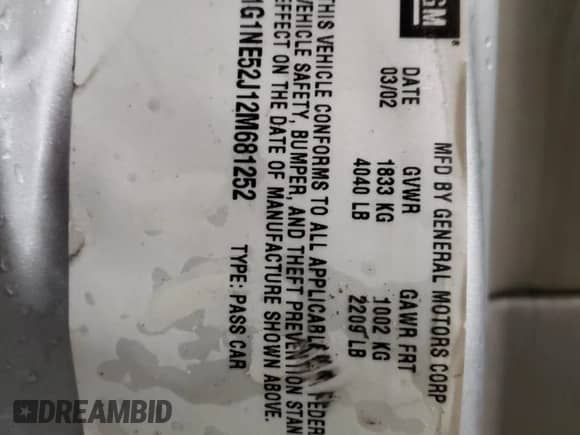 ✅ 2002 Chevrolet Malibu LS • VIN: 1G1NE52J12M681252 • Lot: 88340415. Wystawiony na Copart z przebiegiem 150 915 mil mil. Skorzystaj z bezpłatnego archiwum sprzedaży aukcyjnych z USA i zobacz szczegółowy raport historii pojazdu na DreamBid. Zdjęcie 12.