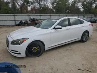 2015 Hyundai Genesis 3.8L z VIN KMHGN4JE0FU067258, wystawiony jako Copart lot #77744124 z przebiegiem 80 317 mil mil oraz Szkoda całkowita • Salvage title. Historia ofert i sprzedaży dostępna na DreamBid. Obrazek 1.