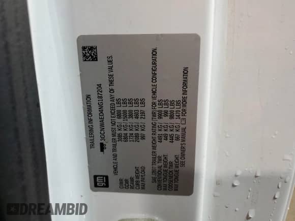 2022 Chevrolet Silverado 1500 Work Truck z VIN 3GCNWAED4NG187204, wystawiony jako Copart lot #42754015 z przebiegiem 84 668 mil mil oraz Czysty tytuł • Clean title. Historia ofert i sprzedaży dostępna na DreamBid. Obrazek 12.