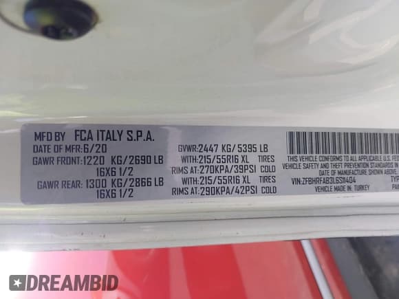 ✅ 2020 Ram ProMaster City Cargo Tradesman • VIN: ZFBHRFAB3L6S11404 • Lot: 43220668. Listed on IAAI with 23,942 mi. Free auction sales archive from the USA and detailed vehicle history report at DreamBid. Image 9.