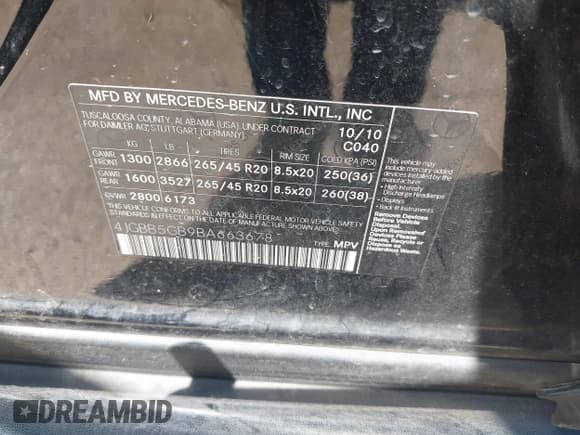 ✅ 2011 Mercedes-Benz M 350 • VIN: 4JGBB5GB9BA663678 • Лот: 42781871. Опубликован ранее на IAAI с пробегом 223 326 миль. Бесплатный доступ к архиву аукционных продаж из США и подробный отчёт об истории автомобиля на DreamBid. Изображение 9.