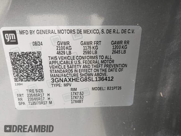 ✅ 2025 Chevrolet Equinox FWD LT • VIN: 3GNAXHEG8SL136412 • Lot: 42456987. Wystawiony na IAAI z przebiegiem 4 692 mil. Bezpłatny archiwum sprzedaży aukcyjnych z USA i szczegółowy raport historii pojazdu na DreamBid. Zdjęcie 9.