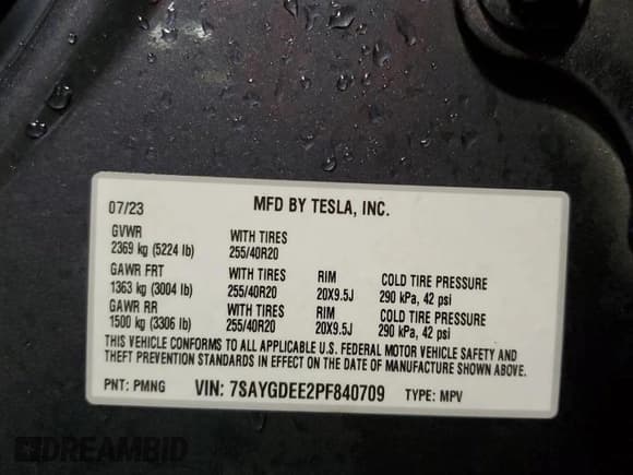 ✅ 2023 Tesla Model Y Long Range • VIN: 7SAYGDEE2PF840709 • Лот: 90082535. Опубликован ранее на Copart с пробегом 39 551 миль. Бесплатный доступ к архиву аукционных продаж из США и подробный отчёт об истории автомобиля на DreamBid. Изображение 14.