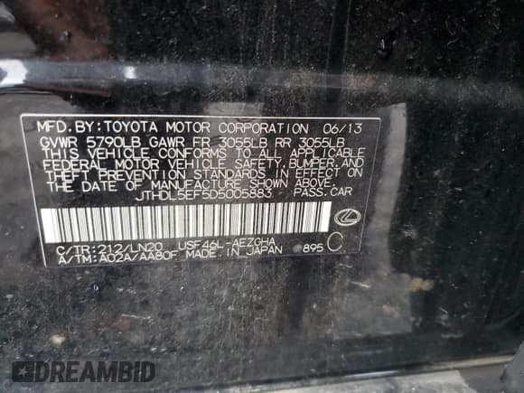 ✅ 2013 Lexus LS 460 L • VIN: JTHDL5EF5D5005883 • Лот: 74558384. Опубликован ранее на Copart с пробегом 242 906 миль. Бесплатный доступ к архиву аукционных продаж из США и подробный отчёт об истории автомобиля на DreamBid. Изображение 14.