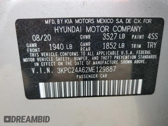 ✅ 2021 Hyundai Accent SE • VIN: 3KPC24A62ME129887 • Лот: 79673124. Опубликован ранее на Copart с пробегом 68 134 миль. Бесплатный доступ к архиву аукционных продаж из США и подробный отчёт об истории автомобиля на DreamBid. Изображение 14.