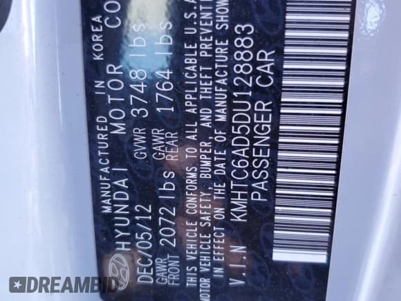 ✅ 2013 Hyundai Veloster w/Black Int • VIN: KMHTC6AD5DU128883 • Lot: 90024835. Wystawiony na Copart z przebiegiem 75 795 mil. Bezpłatny archiwum sprzedaży aukcyjnych z USA i szczegółowy raport historii pojazdu na DreamBid. Zdjęcie 12.