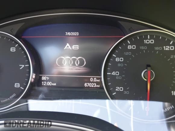 ✅ 2017 Audi A6 Premium • VIN: WAUC8AFC9HN076762 • Lot: 39311515. Listed on IAAI with 67,023 mi. Free auction sales archive from the USA and detailed vehicle history report at DreamBid. Image 7.