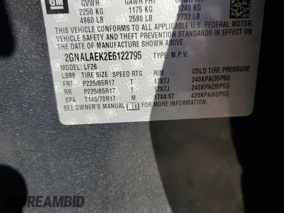 ✅ 2014 Chevrolet Equinox LS • VIN: 2GNALAEK2E6122795 • Лот: 82152903. Опубликован ранее на Copart с пробегом 84 650 миль. Бесплатный доступ к архиву аукционных продаж из США и подробный отчёт об истории автомобиля на DreamBid. Изображение 15.