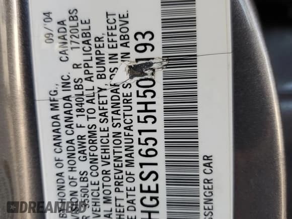 ✅ 2005 Honda Civic LX • VIN: 2HGES16515H503193 • Лот: 91883565. Опубликован ранее на Copart с пробегом 136 802 миль. Бесплатный доступ к архиву аукционных продаж из США и подробный отчёт об истории автомобиля на DreamBid. Изображение 12.