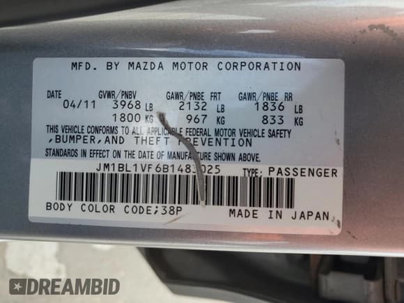 ✅ 2011 Mazda 3 i Touring • VIN: JM1BL1VF6B1483025 • Лот: 84465215. Опубликован ранее на Copart с пробегом 129 897 миль. Бесплатный доступ к архиву аукционных продаж из США и подробный отчёт об истории автомобиля на DreamBid. Изображение 12.