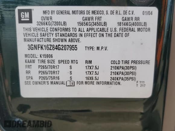 ✅ 2004 Chevrolet Suburban Z71 • VIN: 3GNFK16Z84G207955 • Лот: 54814885. Опубликован ранее на Copart с пробегом 214 872 миль. Бесплатный доступ к архиву аукционных продаж из США и подробный отчёт об истории автомобиля на DreamBid. Изображение 14.