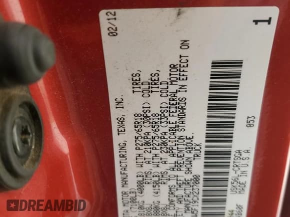 ✅ 2012 Toyota Tundra • VIN: 5TFUW5F19CX237000 • Лот: 63672135. Опубликован ранее на Copart с пробегом 243 937 миль. Бесплатный доступ к архиву аукционных продаж из США и подробный отчёт об истории автомобиля на DreamBid. Изображение 12.