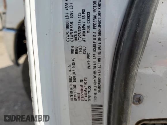 ✅ 2024 Ram 2500 Tradesman • VIN: 3C6UR5CJ6RG180822 • Lot: 89908175. Wystawiony na Copart z przebiegiem 28 706 mil. Bezpłatny archiwum sprzedaży aukcyjnych z USA i szczegółowy raport historii pojazdu na DreamBid. Zdjęcie 12.