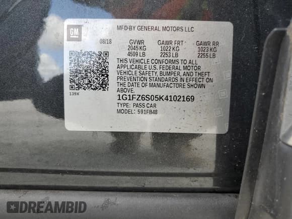 ✅ 2019 Chevrolet Bolt EV Premier • VIN: 1G1FZ6S05K4102169 • Lot: 79017054. Listed on Copart with 89,580 mi. Free auction sales archive from the USA and detailed vehicle history report at DreamBid. Image 14.