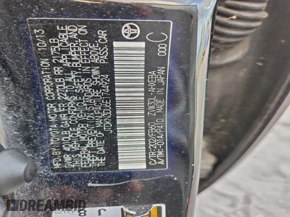 ✅ 2014 Toyota Prius Four • VIN: JTDKN3DU6E1744924 • Lot: 96581235. Wystawiony na Copart z przebiegiem 245 163 mil. Bezpłatny archiwum sprzedaży aukcyjnych z USA i szczegółowy raport historii pojazdu na DreamBid. Zdjęcie 12.