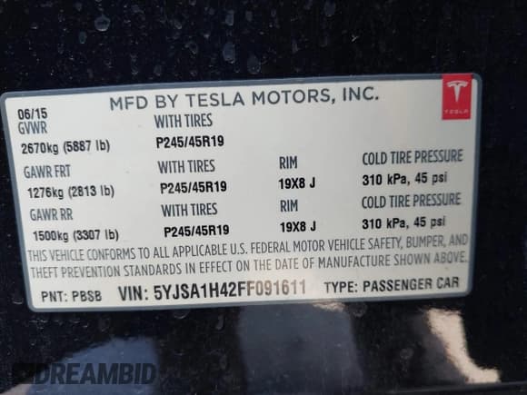 ✅ 2015 Tesla Model S 85D • VIN: 5YJSA1H42FF091611 • Лот: 42223776. Опубликован ранее на IAAI с пробегом 88 509 миль. Бесплатный доступ к архиву аукционных продаж из США и подробный отчёт об истории автомобиля на DreamBid. Изображение 9.