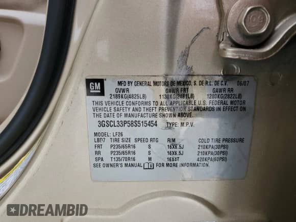 2008 Saturn VUE XE с VIN 3GSCL33P58S515454, выставлен на аукционе Copart как лот 42028085 с пробегом 144 799 миль миль и Списание • Salvage title. История ставок и продаж доступна на DreamBid. Изображение 13.