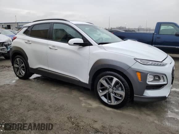 2021 Hyundai Kona Ultimate with VIN KM8K53A54MU657397, listed as a Copart auction lot 69861792 with 23,127 mi miles and . Bid and sale history available at DreamBid. Image 4.