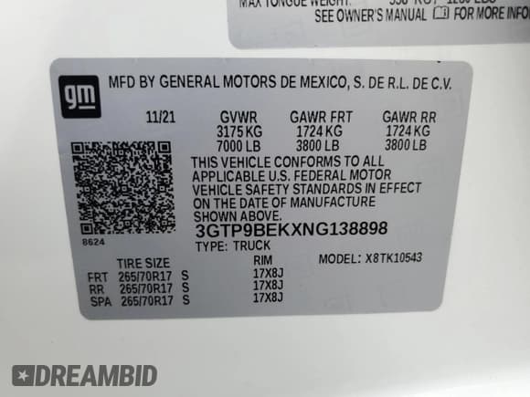 ✅ 2022 GMC Sierra 1500 SLE • VIN: 3GTP9BEKXNG138898 • Лот: 80966225. Опубликован ранее на Copart с пробегом 31 905 миль. Бесплатный доступ к архиву аукционных продаж из США и подробный отчёт об истории автомобиля на DreamBid. Изображение 12.