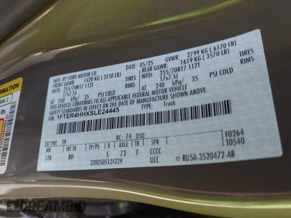 ✅ 2025 Ford Ranger XLT • VIN: 1FTER4HHXSLE24445 • Lot: 43117772. Wystawiony na IAAI z przebiegiem 214 mil. Bezpłatny archiwum sprzedaży aukcyjnych z USA i szczegółowy raport historii pojazdu na DreamBid. Zdjęcie 9.