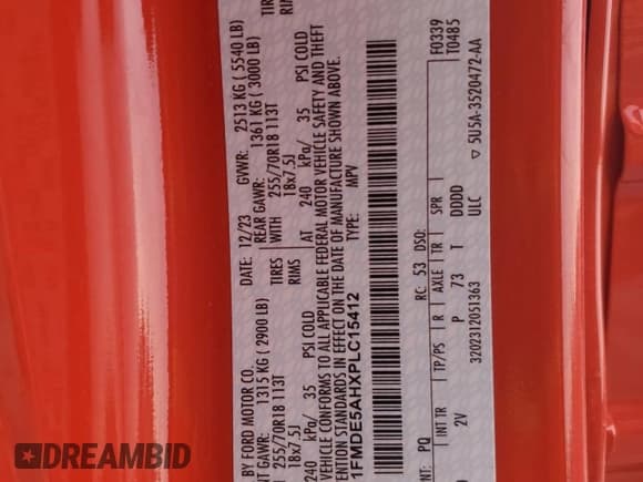 ✅ 2023 Ford Bronco • VIN: 1FMDE5AHXPLC15412 • Lot: 50881875. Wystawiony na Copart z przebiegiem 437 mil. Bezpłatny archiwum sprzedaży aukcyjnych z USA i szczegółowy raport historii pojazdu na DreamBid. Zdjęcie 13.