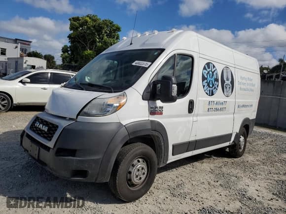 ✅ 2019 Ram ProMaster Cargo • VIN: 3C6TRVCG9KE523012 • Lot: 43022375. Listed on Copart with 92,724 mi. Free auction sales archive from the USA and detailed vehicle history report at DreamBid. Image 1.