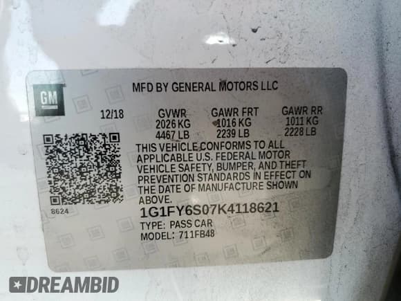 ✅ 2019 Chevrolet Bolt EV LT • VIN: 1G1FY6S07K4118621 • Lot: 84448374. Wystawiony na Copart z przebiegiem 48 853 mil. Bezpłatny archiwum sprzedaży aukcyjnych z USA i szczegółowy raport historii pojazdu na DreamBid. Zdjęcie 14.