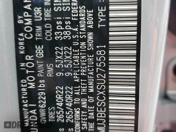 ✅ 2025 Genesis GV80 Coupe 3.5T e-SC • VIN: KMUJBESCXSU275581 • Лот: 81081385. Опубликован ранее на Copart с пробегом 2 930 миль. Бесплатный доступ к архиву аукционных продаж из США и подробный отчёт об истории автомобиля на DreamBid. Изображение 13.