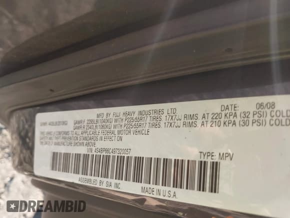 ✅ 2009 Subaru Outback Limited • VIN: 4S4BP66C497320057 • Лот: 43699476. Опубликован ранее на IAAI с пробегом 148 340 миль. Бесплатный доступ к архиву аукционных продаж из США и подробный отчёт об истории автомобиля на DreamBid. Изображение 9.