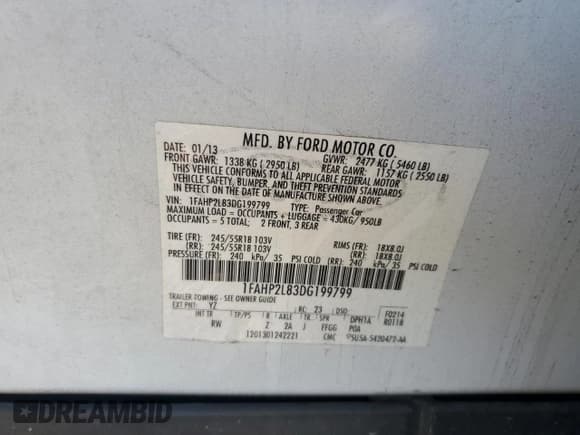 ✅ 2013 Ford Police Interceptor • VIN: 1FAHP2L83DG199799 • Lot: 82347335. Wystawiony na Copart z przebiegiem 150 746 mil. Bezpłatny archiwum sprzedaży aukcyjnych z USA i szczegółowy raport historii pojazdu na DreamBid. Zdjęcie 12.