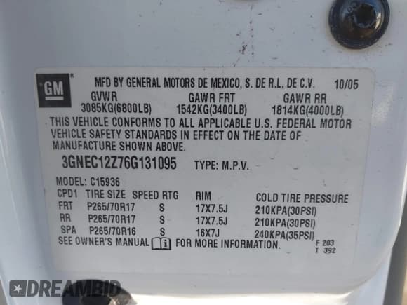 ✅ 2006 Chevrolet Avalanche Z66 • VIN: 3GNEC12Z76G131095 • Lot: 41411833. Listed on IAAI with 166,571 mi. Free auction sales archive from the USA and detailed vehicle history report at DreamBid. Image 9.