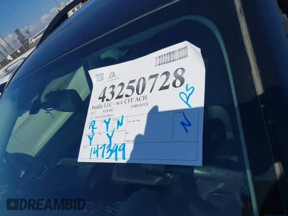 2017 Subaru Forester Premium with VIN JF2SJGEC8HH808466, listed as a IAAI auction lot 43250728 with 147,399 mi miles and . Bid and sale history available at DreamBid. Image 18.