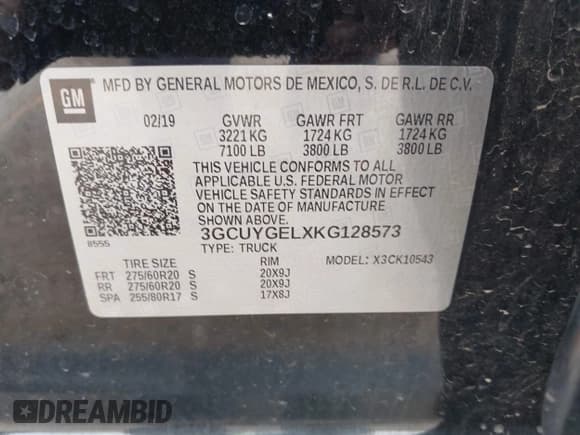 ✅ 2019 Chevrolet Silverado 1500 LTZ • VIN: 3GCUYGELXKG128573 • Lot: 43332498. Wystawiony na IAAI z przebiegiem 67 380 mil. Bezpłatny archiwum sprzedaży aukcyjnych z USA i szczegółowy raport historii pojazdu na DreamBid. Zdjęcie 9.