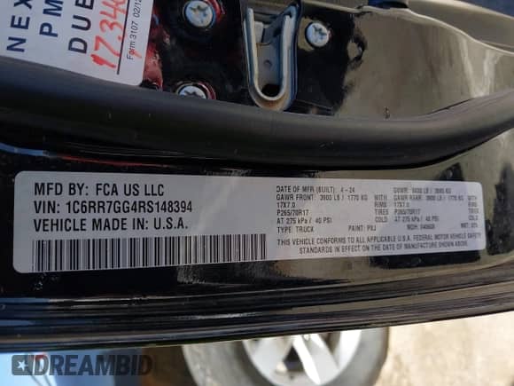 2024 Ram 1500 SLT с VIN 1C6RR7GG4RS148394, выставлен на аукционе IAAI как лот 43538392 с пробегом 43 064 миль миль и . История ставок и продаж доступна на DreamBid. Изображение 9.