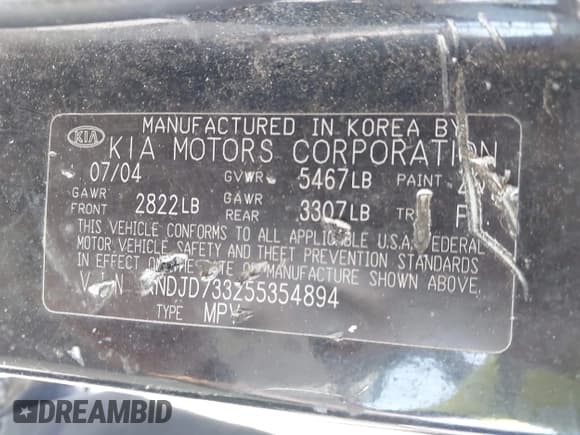 ✅ 2005 Kia Sorento LX • VIN: KNDJD733255354894 • Lot: 42816838. Wystawiony na IAAI z przebiegiem 253 445 mil. Bezpłatny archiwum sprzedaży aukcyjnych z USA i szczegółowy raport historii pojazdu na DreamBid. Zdjęcie 9.