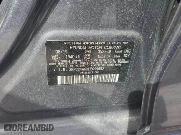 ✅ 2020 Hyundai Accent SE • VIN: 3KPC24A6XLE099682 • Лот: 46474685. Опубликован ранее на Copart с пробегом 82 457 миль. Бесплатный доступ к архиву аукционных продаж из США и подробный отчёт об истории автомобиля на DreamBid. Изображение 12.