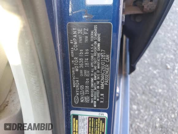 2006 Hyundai Accent GLS с VIN KMHCN46C26U012817, выставлен на аукционе Copart как лот 74443644 с пробегом 182 650 миль миль и Списание • Salvage title. История ставок и продаж доступна на DreamBid. Изображение 12.