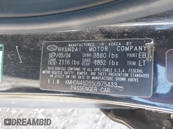 ✅ 2005 Hyundai Elantra GLS • VIN: KMHDN46D55U975433 • Lot: 40659491. Wystawiony na IAAI z przebiegiem Nie podano. Bezpłatny archiwum sprzedaży aukcyjnych z USA i szczegółowy raport historii pojazdu na DreamBid. Zdjęcie 9.