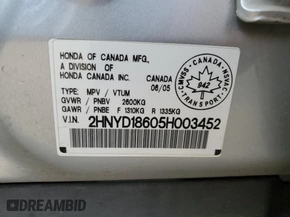 ✅ 2005 Acura MDX Touring • VIN: 2HNYD18605H003452 • Лот: 60472925. Опубликован ранее на Copart с пробегом 253 663 миль. Бесплатный доступ к архиву аукционных продаж из США и подробный отчёт об истории автомобиля на DreamBid. Изображение 13.