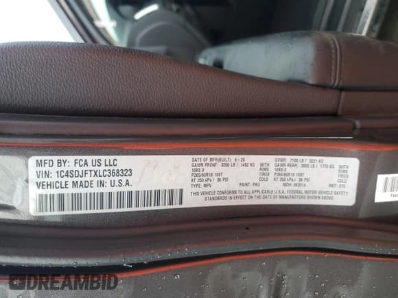 ✅ 2020 Dodge Durango Pursuit • VIN: 1C4SDJFTXLC368323 • Lot: 82037885. Wystawiony na Copart z przebiegiem Nie podano. Bezpłatny archiwum sprzedaży aukcyjnych z USA i szczegółowy raport historii pojazdu na DreamBid. Zdjęcie 14.