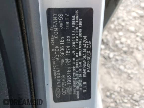 2010 Hyundai Accent GLS z VIN KMHCN4AC9AU454204, wystawiony jako Copart lot #81687474 z przebiegiem 158 745 mil mil oraz Szkoda całkowita • Salvage title. Historia ofert i sprzedaży dostępna na DreamBid. Obrazek 14.