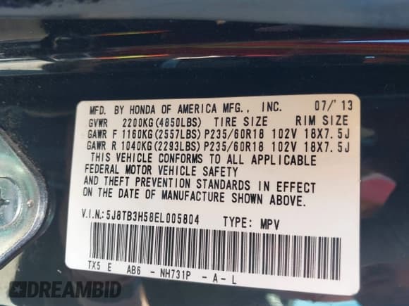 ✅ 2014 Acura RDX Technology • VIN: 5J8TB3H58EL005804 • Лот: 43479347. Опубликован ранее на IAAI с пробегом 148 338 миль. Бесплатный доступ к архиву аукционных продаж из США и подробный отчёт об истории автомобиля на DreamBid. Изображение 9.