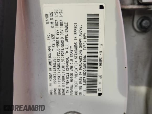 ✅ 2009 Acura RDX • VIN: 5J8TB18229A001694 • Lot: 70777485. Wystawiony na Copart z przebiegiem 139 017 mil. Bezpłatny archiwum sprzedaży aukcyjnych z USA i szczegółowy raport historii pojazdu na DreamBid. Zdjęcie 13.