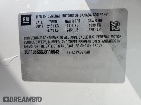 ✅ 2018 Chevrolet Impala LT • VIN: 2G1105S33J9116043 • Лот: 70234584. Опубликован ранее на Copart с пробегом 147 797 миль. Бесплатный доступ к архиву аукционных продаж из США и подробный отчёт об истории автомобиля на DreamBid. Изображение 12.