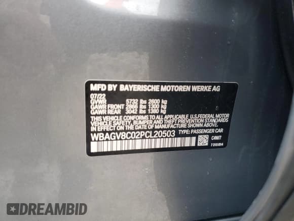 ✅ 2023 BMW 8 Series M850i • VIN: WBAGV8C02PCL20503 • Lot: 84214214. Wystawiony na Copart z przebiegiem Nie podano. Bezpłatny archiwum sprzedaży aukcyjnych z USA i szczegółowy raport historii pojazdu na DreamBid. Zdjęcie 12.