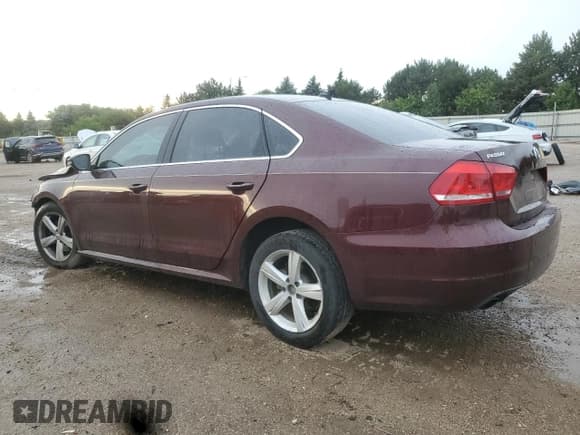 ✅ 2012 Volkswagen Passat SE • VIN: 1VWBP7A35CC083852 • Lot: 65082485. Listed on Copart with 102,879 mi. Free auction sales archive from the USA and detailed vehicle history report at DreamBid. Image 2.