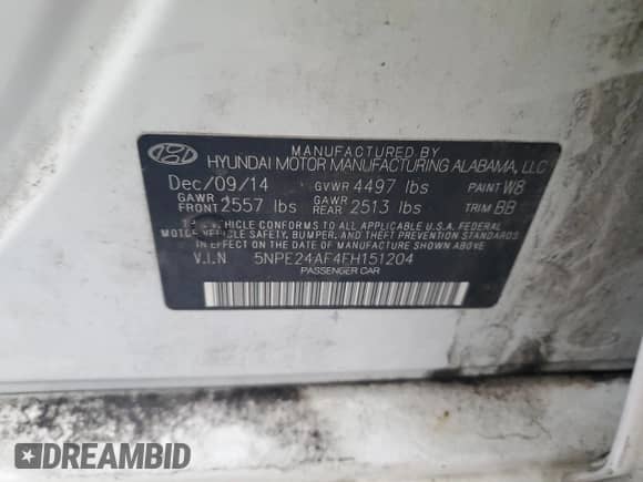 2015 Hyundai Sonata SE z VIN 5NPE24AF4FH151204, wystawiony jako Copart lot #90586855 z przebiegiem 131 311 mil mil oraz Czysty tytuł • Clean title. Historia ofert i sprzedaży dostępna na DreamBid. Obrazek 12.